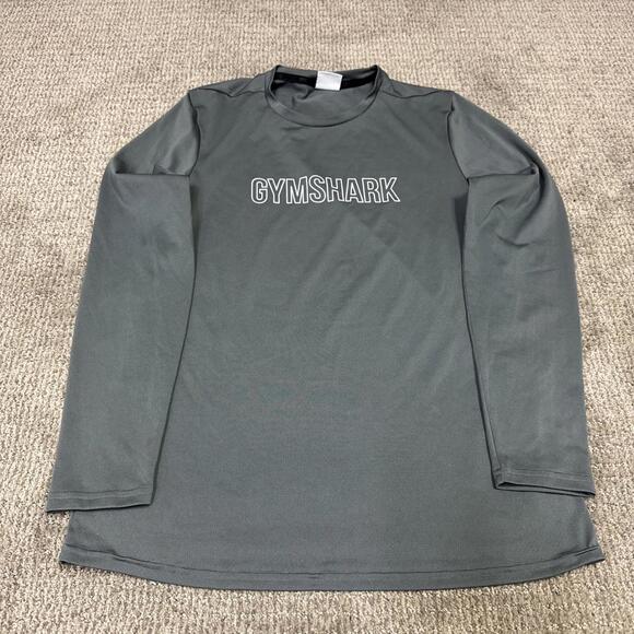 Gymshark T-Shirt Gray Long Sleeve Men’s Size Medium - Picture 5 of 11